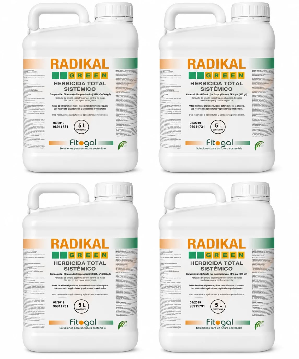 Lot de 4 Radikal Green – Herbicide systémique – 4 x 5 L – 20 L au total