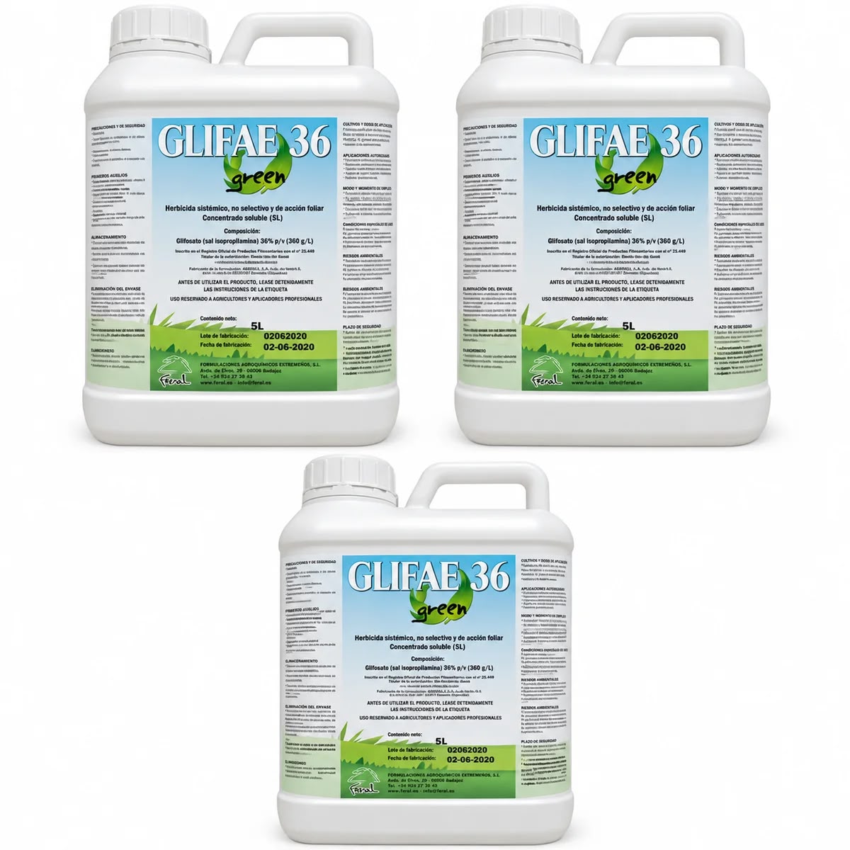 Lot de 3 GLIFAE 36 Green – Herbicide systémique – 3 × 5 L (15 L)